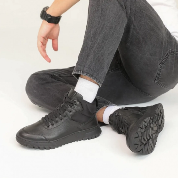 Ботинки мужские зимние цигейка 587156 Черные фото 4 — интернет-магазин Tapok