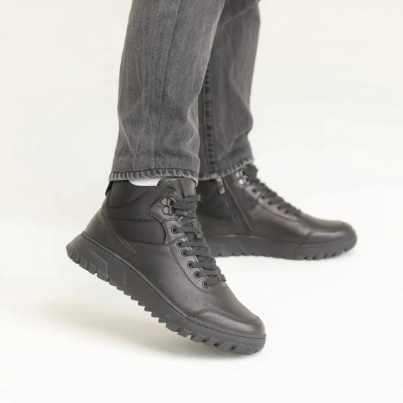 Ботинки мужские зимние цигейка 587156 Черные фото 5 — интернет-магазин Tapok
