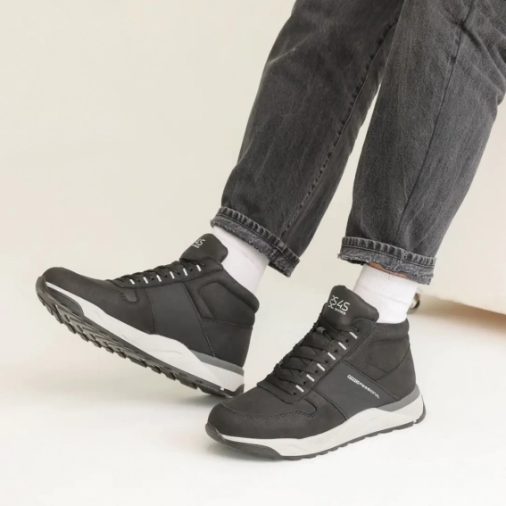 Ботинки мужские кожаные мех 586431 Черные фото 1 — интернет-магазин Tapok