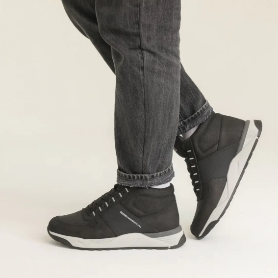 Ботинки мужские кожаные мех 586431 Черные фото 3 — интернет-магазин Tapok