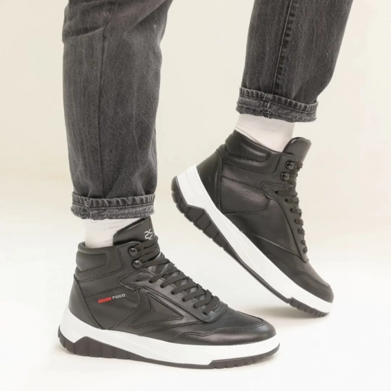 Ботинки мужские кожаные мех 586465 Черные фото 1 — интернет-магазин Tapok