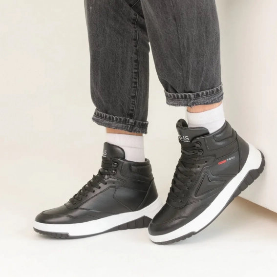 Ботинки мужские кожаные мех 586465 Черные фото 2 — интернет-магазин Tapok