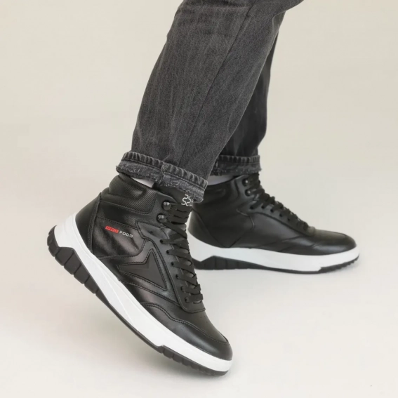 Ботинки мужские кожаные мех 586465 Черные фото 3 — интернет-магазин Tapok