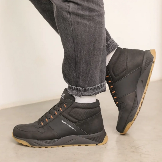 Ботинки мужские кожаные мех 586466 Черные фото 3 — интернет-магазин Tapok