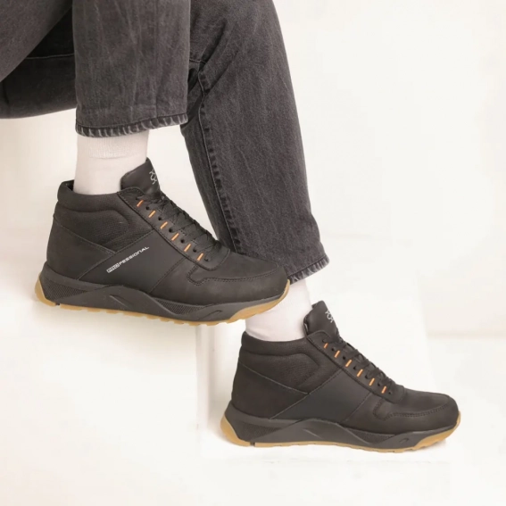 Ботинки мужские кожаные мех 586466 Черные фото 7 — интернет-магазин Tapok