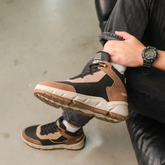 Ботинки мужские кожаные мех 586537 Черно-бежевые фото 7 — интернет-магазин Tapok