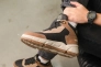 Ботинки мужские кожаные мех 586537 Черно-бежевые Фото 7