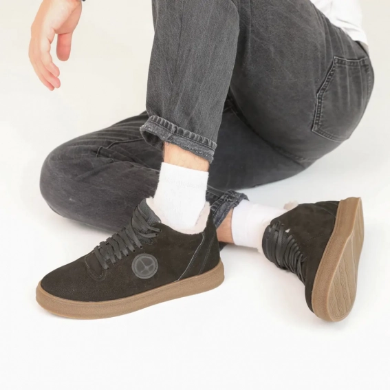 Ботинки кожаные зимние 586857 Черные фото 3 — интернет-магазин Tapok