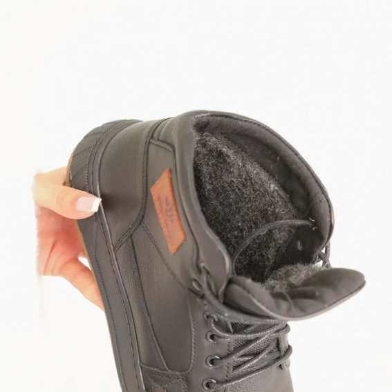 Ботинки кожаные мех 587040 Черные фото 10 — интернет-магазин Tapok