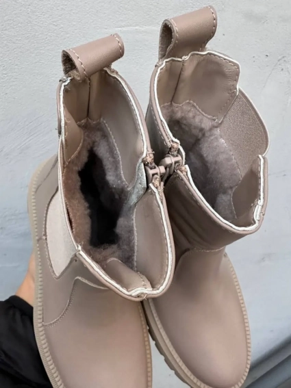 Женские ботинки кожаные зимние бежевые Comfort 16 фото 3 — интернет-магазин Tapok