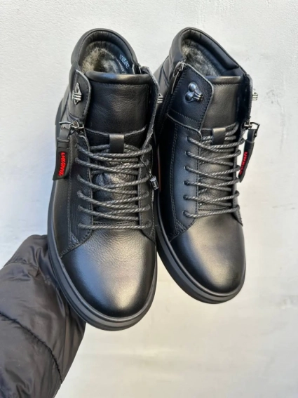 Чоловічі черевики шкіряні зимові чорні Marion 1085 фото 2 — інтернет-магазин Tapok