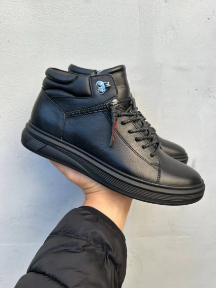 Мужские ботинки кожаные зимние черные Marion 1085 фото 4 — интернет-магазин Tapok