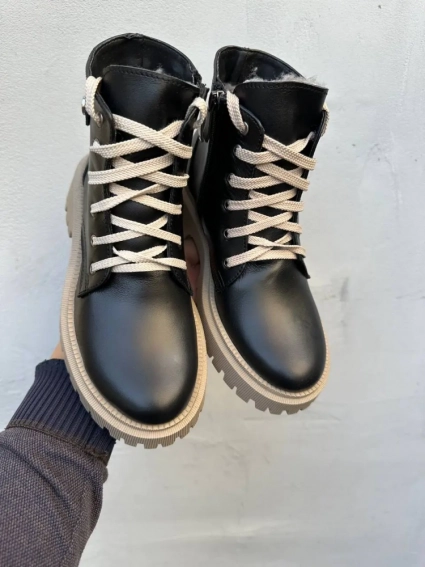 Женские ботинки кожаные зимние черные Сапог 189 фото 2 — интернет-магазин Tapok