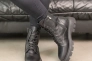 Ботинки кожаные мех 587023 Черные Фото 4