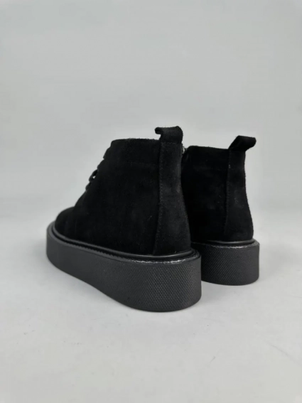 Ботинки женские замшевые черные на черной подошве зимние фото 12 — интернет-магазин Tapok