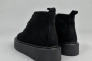 Черевики жіночі замшеві чорні на чорній підошві зимові Фото 12