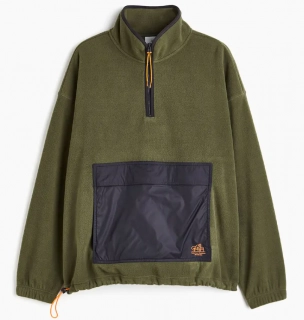 Кофта H&M Oversized Fit Fleece Pullover Olive 1137455002