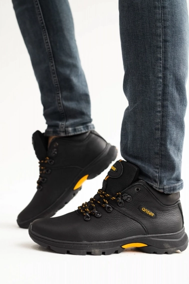 Мужские ботинки кожаные зимние черные Emirro 130 фото 11 — интернет-магазин Tapok