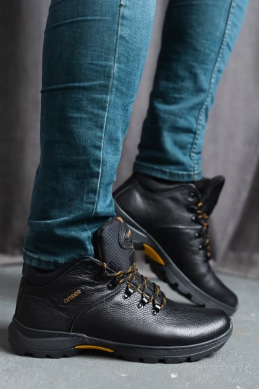 Мужские ботинки кожаные зимние черные Emirro 130 фото 18 — интернет-магазин Tapok