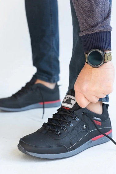 Чоловічі кросівки шкіряні весняно-осінні чорні Splinter 7717 фото 11 — інтернет-магазин Tapok