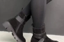 Ботинки женские замшевые мех 586986 Черные Фото 3