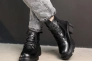 Ботинки кожаные мех 586987 Черные Фото 7