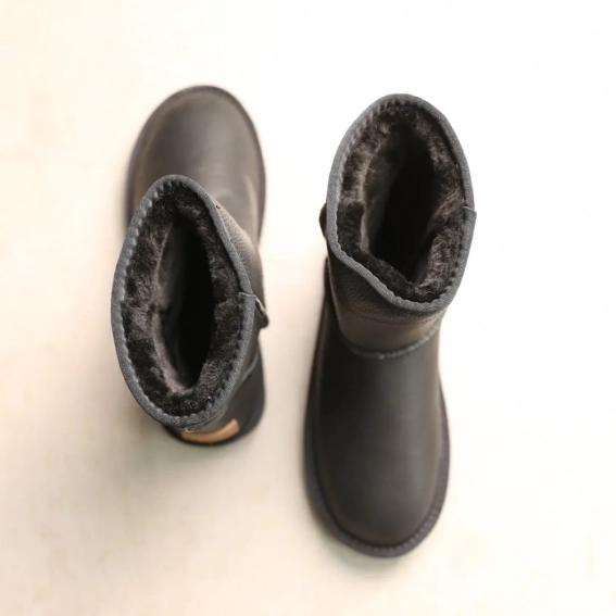 Угги женские кожаные зимние 586751 Черные фото 10 — интернет-магазин Tapok