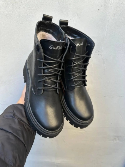 Женские ботинки кожаные зимние черные Dino Richi 185 мех фото 2 — интернет-магазин Tapok