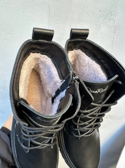 Жіночі черевики шкіряні зимові чорні Dino Richi 185 хутро фото 3 — інтернет-магазин Tapok