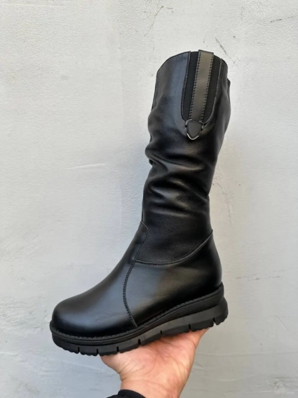 Женские ботинки кожаные зимние черные Emirro 71 фото 1 — интернет-магазин Tapok