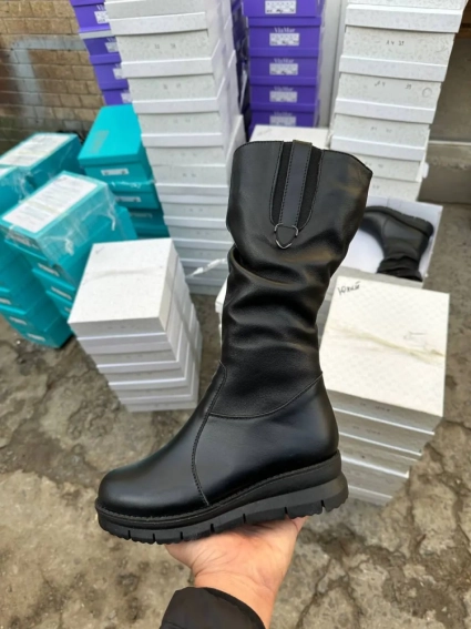 Женские ботинки кожаные зимние черные Emirro 71 фото 2 — интернет-магазин Tapok