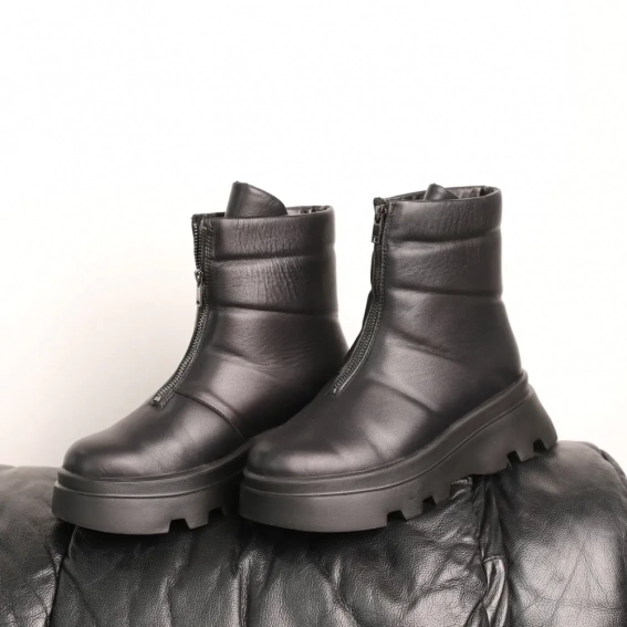 Ботинки кожаные с мехом 587316 Черные фото 6 — интернет-магазин Tapok
