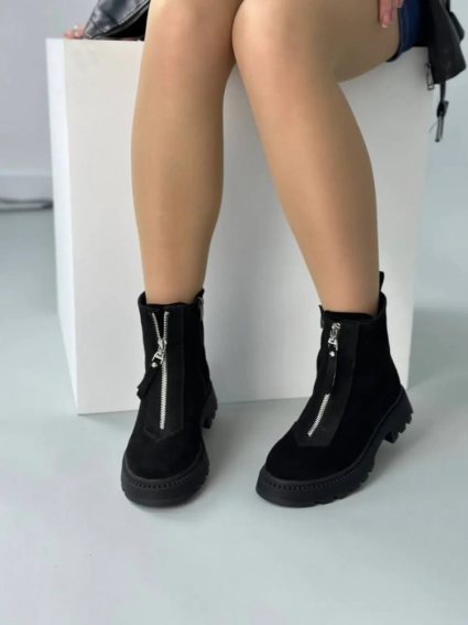 Ботинки женские замшевые черные зимние фото 2 — интернет-магазин Tapok