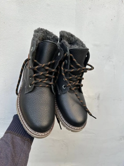 Подростковые ботинки кожаные зимние черные Walker 74 фото 2 — интернет-магазин Tapok
