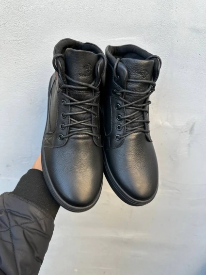 Мужские ботинки кожаные зимние черные StepWey 7261 мех фото 2 — интернет-магазин Tapok