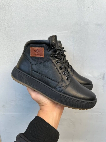 Мужские ботинки кожаные зимние черные StepWey 7261 мех фото 4 — интернет-магазин Tapok