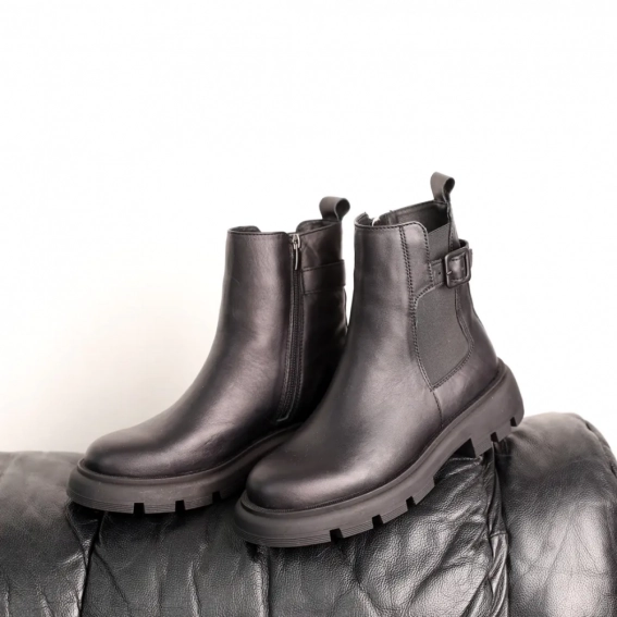 Ботинки кожаные с мехом 587450 Черные фото 9 — интернет-магазин Tapok