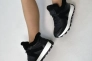 Кросівки жіночі шкіряні чорні із вставками замші зимові Фото 3