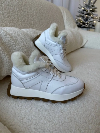 Кроссовки женские кожаные белые зимние фото 9 — интернет-магазин Tapok