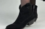Ботинки ковбойки женские замшевые черные на черной подошве демисезоные Фото 1