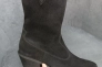 Черевики ковбойки жіночі замшеві чорного кольору на чорній підошві демісезонні Фото 1