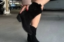 Ботинки ковбойки женские замшевые черного цвета на черной подошве демисезоные Фото 5