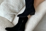 Черевики ковбойки жіночі замшеві чорного кольору на чорній підошві демісезонні Фото 7