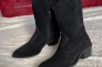 Ботинки ковбойки женские замшевые черного цвета на черной подошве демисезоные Фото 10