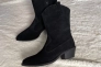 Ботинки ковбойки женские замшевые черного цвета на черной подошве демисезоные Фото 11