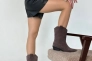Ботинки ковбойки женские замшевые шоколадного цвета на черной подошве демисезоные Фото 5