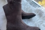 Ботинки ковбойки женские замшевые шоколадного цвета на черной подошве демисезоные Фото 14