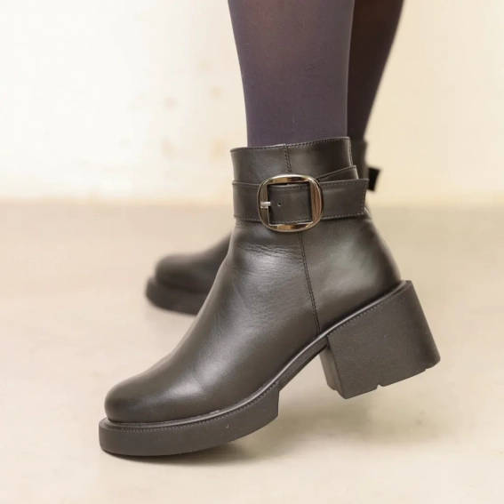 Ботинки кожаные с мехом 587326 Черные фото 2 — интернет-магазин Tapok