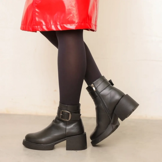 Ботинки кожаные с мехом 587326 Черные фото 6 — интернет-магазин Tapok
