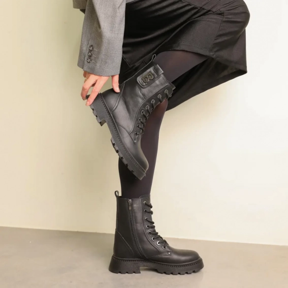 Ботинки кожаные с мехом 586994 Черные фото 8 — интернет-магазин Tapok